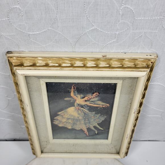 VTG Carina Ballet Lithograph Framed 11" Wood Shadow Box Gold MCM Wall Art - Picture 4 of 16